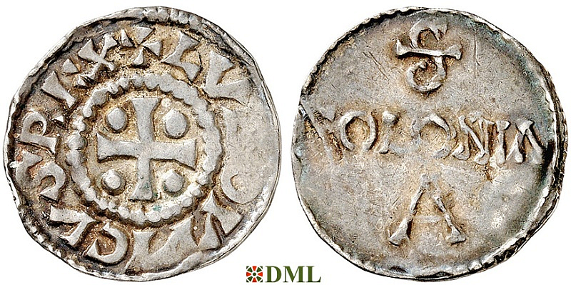 Денарий, Германия, Нижняя Лотарингия, Ludwig das Kind (899-911), м.д. Koln, Dbg 