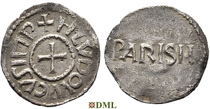 Денарий, Каролинги, Louis le Pieux (814-840), м.д. Paris, Depeyrot 759