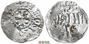 Денарий, Германия, Нижняя Лотарингия, Heinrich II (1002-1024), м.д. Koln, Dbg. 345