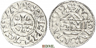 Денарий, Германия, Бавария, Heinrich II (1002-1024), м.д. Regensburg, монетарий ANNO, Hahn 1976, 27a3