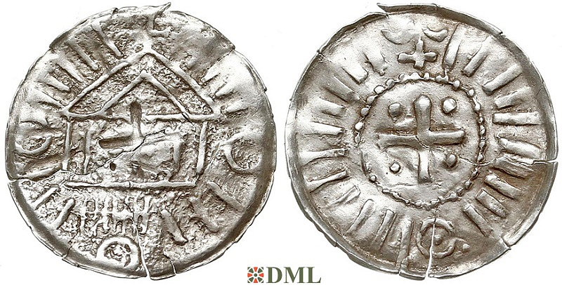 Денарий, Германия, Саксония, Anonymous bishop, Sachesnpfennig, Kilger 2000, KN 1