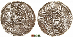 Денарий, Германия, Швабия, Heinrich II (1002-1024), м.д. Augsburg, Hahn 1976, 145.29