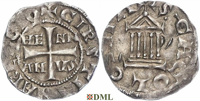 Денарий, Германия, Нижняя Лотарингия, Konrad II (1027-1039), Hermann II (1036-1056), м.д. Koln, Dbg. 387