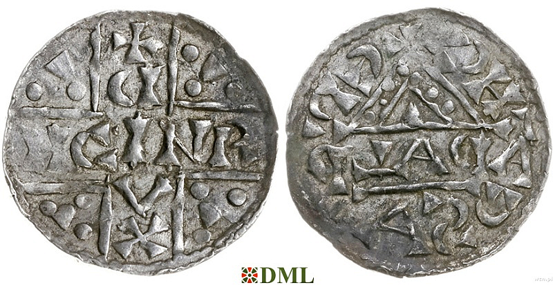 Денарий, Германия, Бавария, Heinrich V (1018-1026), м.д. Regensburg, монетарий ADALD, Hahn 1976, 31a2