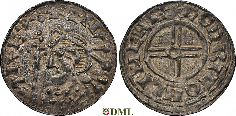 Денарий, Англия, Cnut  (1016-1035), м.д. Lympne, монетарий Godric, North 790