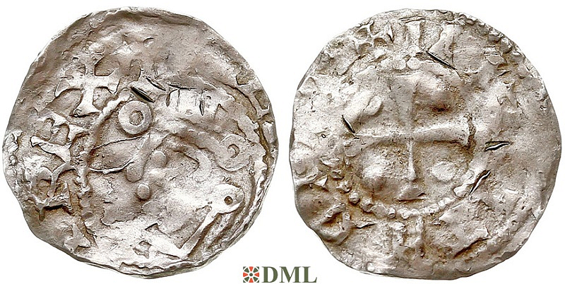 Денарий, Германия, Саксония, Heinrich II (1002-1024), м.д. Dortmund, Dbg. 749