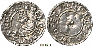 Денарий, Англия, Æthelred II (978-1016), м.д. Thetford, монетарий HPATEMON, North 777