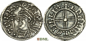 Денарий, Англия, Cnut (1016-1035), м.д. Shaftesbury, монетарий Æthelric, North 790