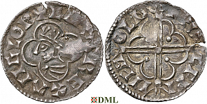 Денарий, Англия, Cnut (1016-1035), м.д. Lincoln, монетарий Pvlfpine, North 781