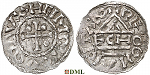 Денарий, Германия, Бавария, Heinrich I (948-955), м.д. Regensburg, монетарий ECHO, Hahn 1976, 10c3