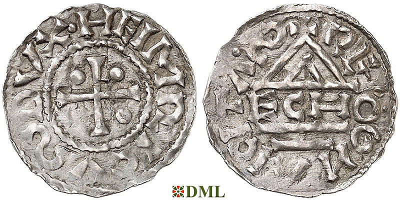 Денарий, Германия, Бавария, Heinrich I (948-955), м.д. Regensburg, монетарий ECHO, Hahn 1976, 10c3