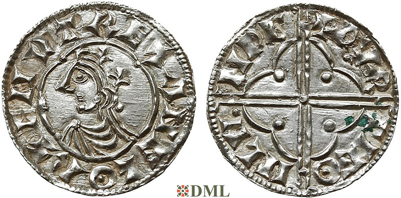 Денарий, Англия, Cnut  (1016-1035), м.д. London, монетарий Dyrsig, North 781