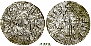 Денарий, Англия, Æthelred II (978-1016), м.д. London, монетарий Æthelræd, North 768