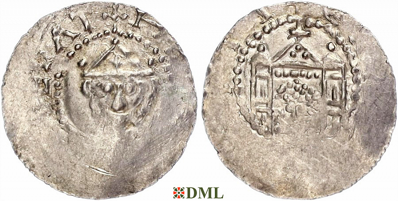 Денарий, Германия, Саксония, Heinrich III (1039-1056), м.д. Erfurt, Dbg. 883