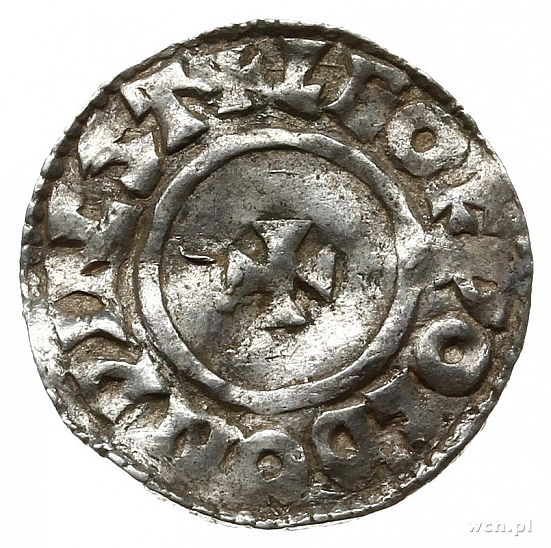 Денарий, Англия, Æthelred II (978-1016), м.д. Winchester, монетарий Leofwold, North 777