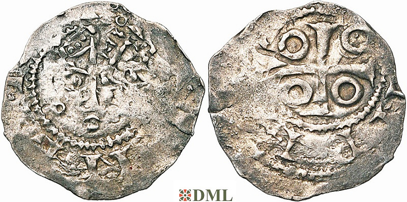 Денарий, Германия, Нижняя Лотарингия, Heinrich IV (1056-1106), м.д. Tiel, Ilisch 2000, 3.25