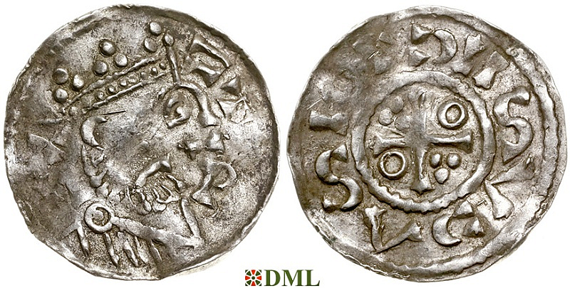 Денарий, Германия, Бавария, Heinrich II (1002-1024), м.д. Salzburg, Hahn 1976, 94D.7