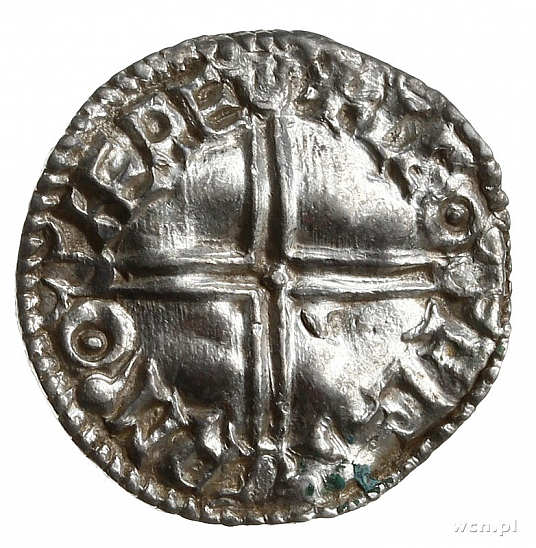 Денарий, Англия, Æthelred II (978-1016), м.д. Hereford, монетарий Leofgar