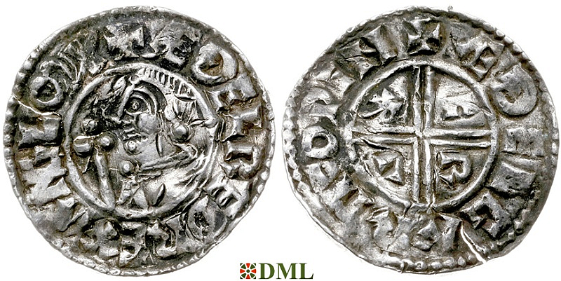 Денарий, Англия, Æthelred II (978-1016), м.д. Winchester, монетарий Æthelgar, North 770