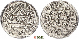 Денарий, Германия, Бавария, Heinrich IV (995-1002), м.д. Regensburg, монетарий WICI, Hahn 1976, 25e1