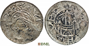 Денарий, Германия, Саксония, Anonymous bishop, м.д. Magdeburg, Dbg. 1575