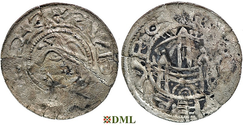 Денарий, Германия, Саксония, Anonymous bishop, м.д. Magdeburg, Dbg. 1575