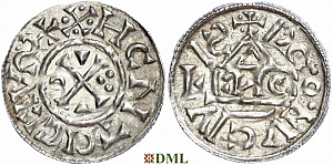 Денарий, Германия, Бавария, Heinrich II (1002-1024), м.д. Regensburg, монетарий ENCO, Hahn 1976, 27d8