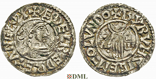 Денарий, Англия, Æthelred II (978-1016), м.д. London, монетарий Byrhsige, North
