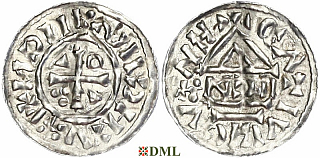 Денарий, Германия, Бавария, Heinrich II (1002-1024), м.д. Nabburg, монетарий IICIV, Hahn 1976, 74a1