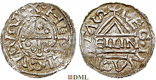 Денарий, Германия, Бавария, Heinrich II (955-976), м.д. Regensburg, монетарий ELLIN, Hahn 1976, 16d2