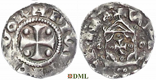 Денарий, Германия, Нижняя Лотарингия, Konrad II (1027-1039), Hermann II (1036-1056), м.д. Koln, Dbg.