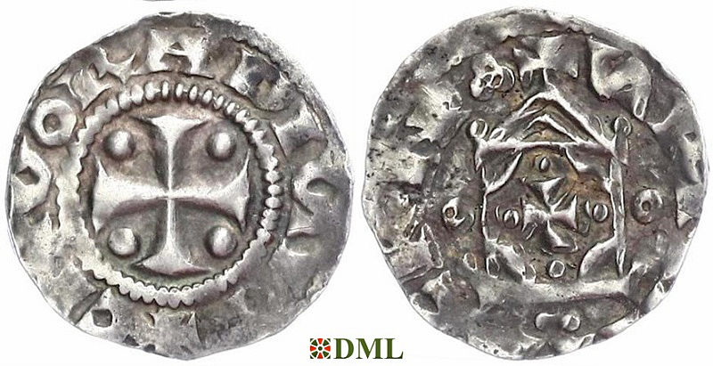 Денарий, Германия, Нижняя Лотарингия, Konrad II (1027-1039), Hermann II (1036-1056), м.д. Koln, Dbg.