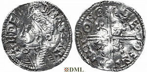 Денарий, Англия, Æthelred II (978-1016), м.д. Norwich, монетарий Leofstan, North 775