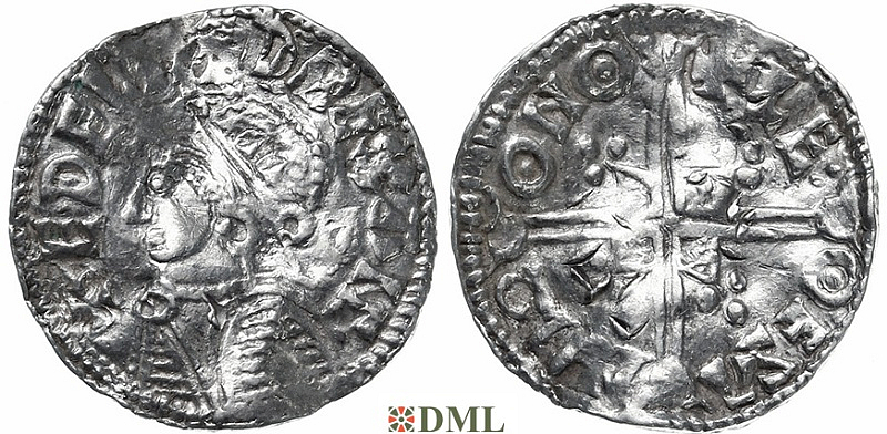 Денарий, Англия, Æthelred II (978-1016), м.д. Norwich, монетарий Leofstan, North 775