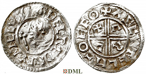 Денарий, Англия, Æthelred II (978-1016), м.д. York, монетарий Ascetel, North 770