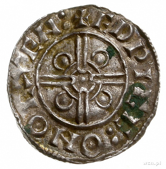 Денарий, Англия, Knut (1016-1035), м.д. Exeter, монетарий Eadwine, North 787