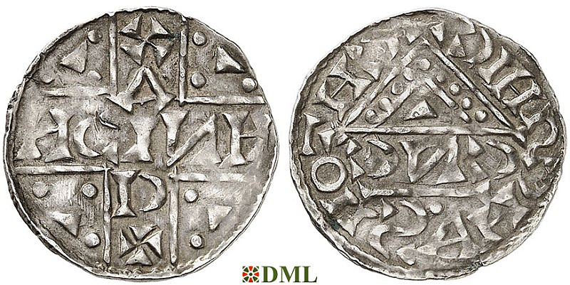 Денарий, Германия, Бавария, Heinrich V (1018-1023), м.д. Salzburg, монетарий CИC, Hahn 1976, 99c3