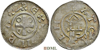 Денарий, Германия, Саксония, Нижняя Саксония , Otto III (983-1002), м.д. Goslar, type OAP
