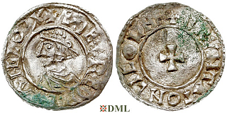 Денарий, Англия, Æthelred II (978-1016), м.д. Lincoln, монетарий Bruntan, North 777