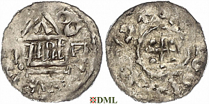 Денарий, Германия, Швабия, Konrad II (1024-1039), м.д. Esslingen, Dbg. 949