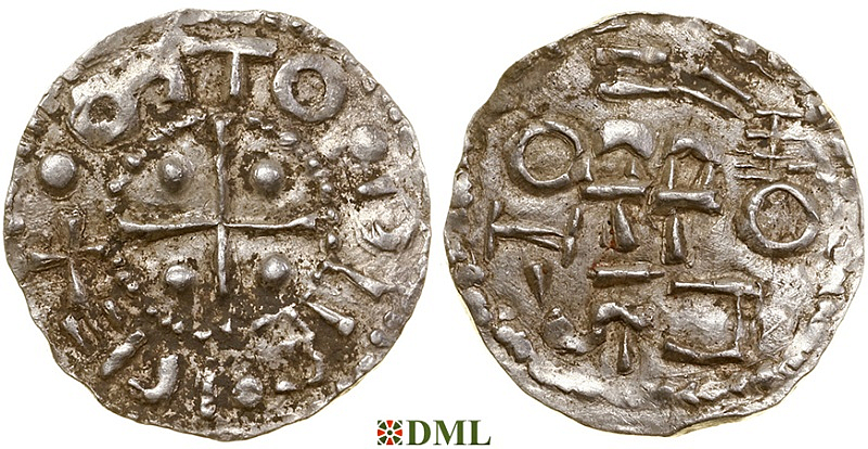 Денарий, Германия, Швабия, Otto I - Otto III (973-1002), м.д. Esslingen, Dbg. 1271