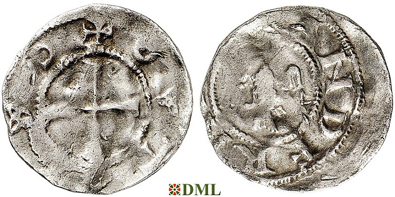 Денарий, Германия, Верхняя Лотарингия, Otto III (983-1002) , м.д. Andernach, Dbg. 434