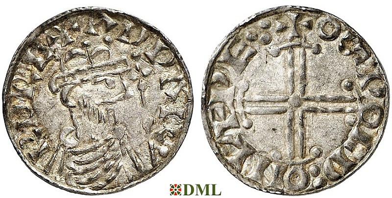 Денарий, Англия, Edward III (1042-1066), м.д. Lewes, монетарий Oswold, North 828