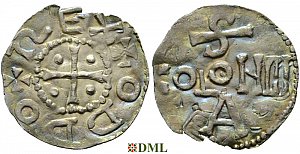 Денарий, Германия, Нижняя Лотарингия, Otto III (983-1002), м.д. Koln, Dbg. 335
