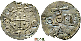 Денарий, Германия, Нижняя Лотарингия, Otto III (983-1002), м.д. Koln, Dbg. 335