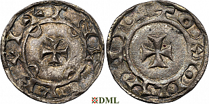 Денарий, Дания, Canute IV (1080-1086), м.д. Lund, Hbg. 3