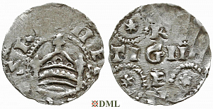 Денарий, Германия, Швабия, Heinrich II (1002-1024), м.д. Strassburg, Dbg. 915