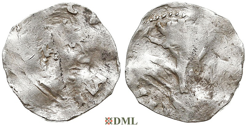 Денарий, Германия, Швабия, Heinrich II (1002-1024), м.д. Strassburg, Dbg. 1180