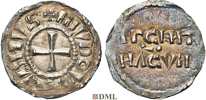 Денарий, Каролинги, Louis lEnfant, roi de Germanie (899-911), м.д. Strasbourg