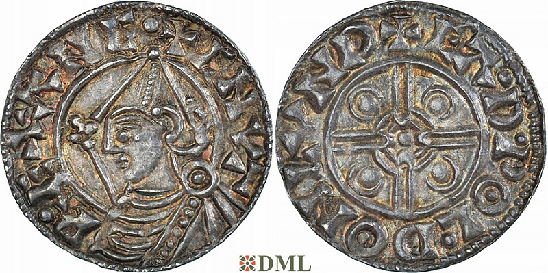Денарий, Англия, Cnut (1016-1035), м.д. London, монетарий , North 787